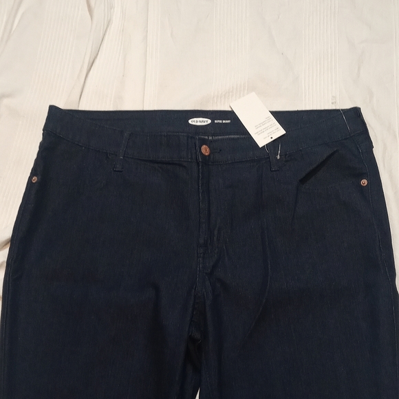 NWT OLD NAVY SUPER SKINNY JEANS WOMENS 16 PETITE MID RISE PANTS DARK BLUE - Picture 2 of 5